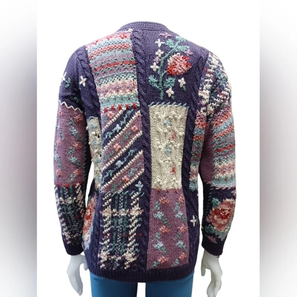 Expert Collection Knit LS Purple Pink Cardigan Size Small - Picture 5 of 12